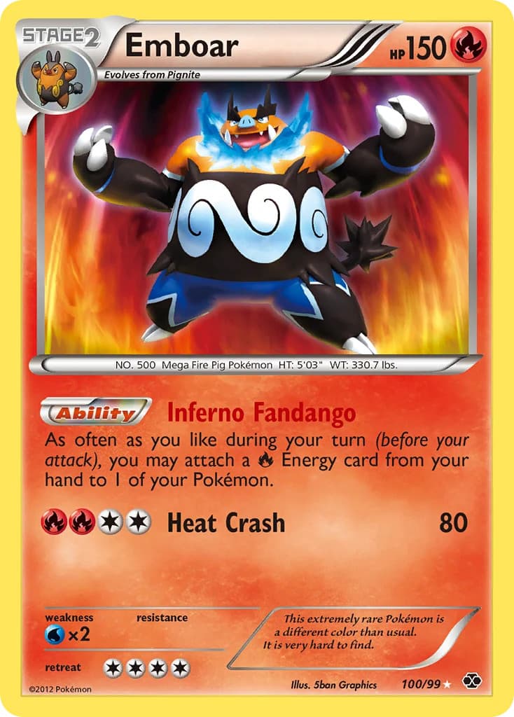 Pokemon Emboar 100/99 Holofoil MP Next Destinies Secret Rare