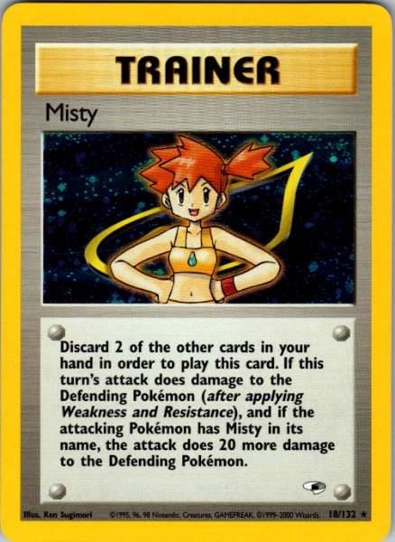Misty 18/132 Gym Heroes Rare Holo LP Pokemon TCG