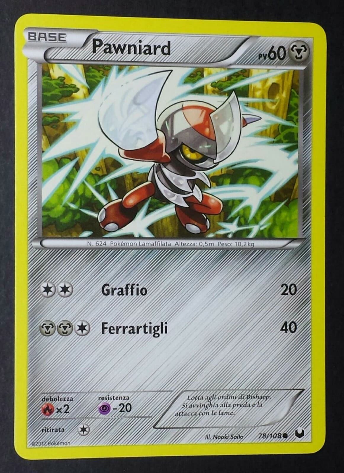 PAWNIARD 78/108 Carta in Italiano POKEMON N&B Esploratori delle Tenebre