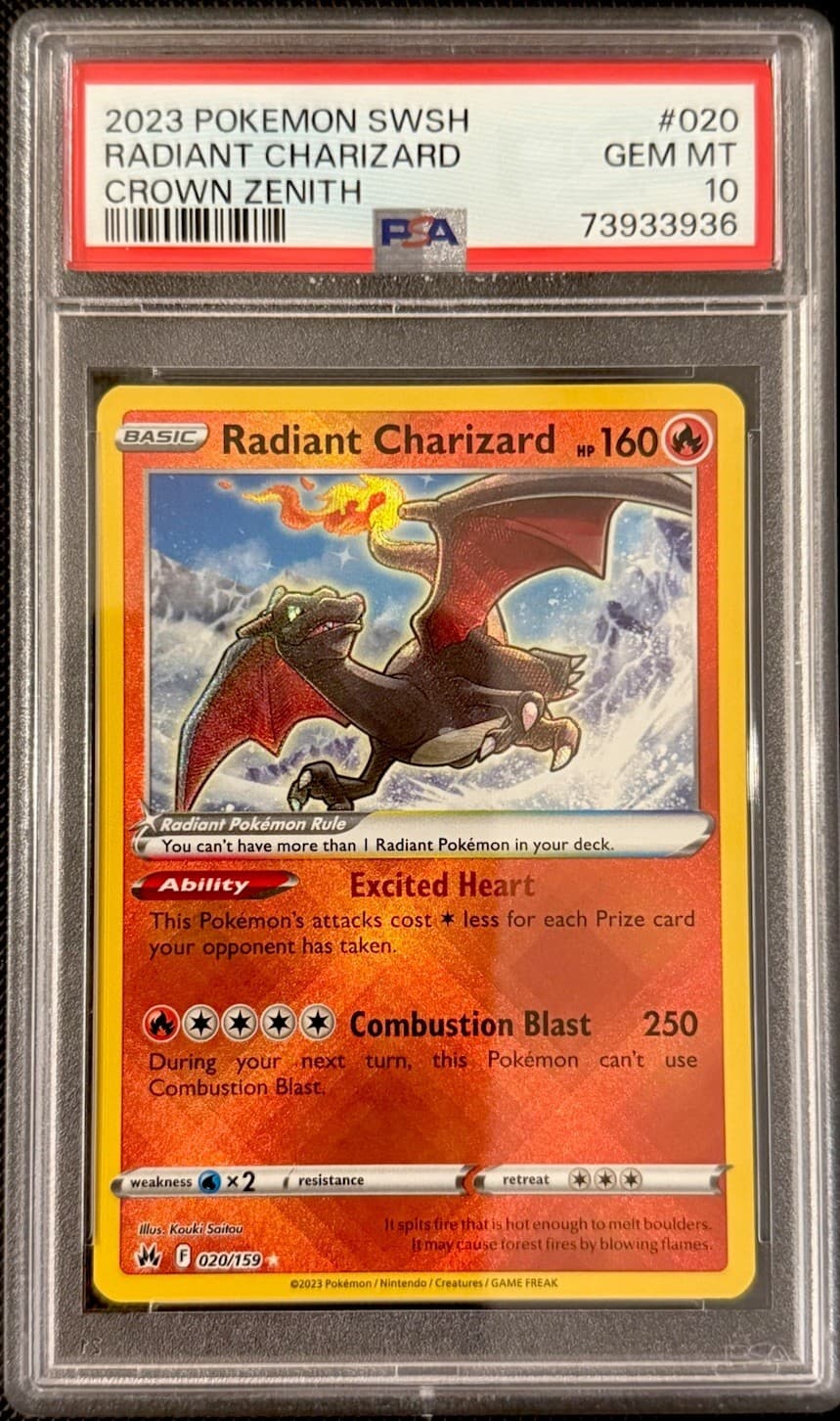 2023 Pokémon TCG SWSH Crown Zenith Radiant Charizard #020/159 PSA 10 GEM MINT