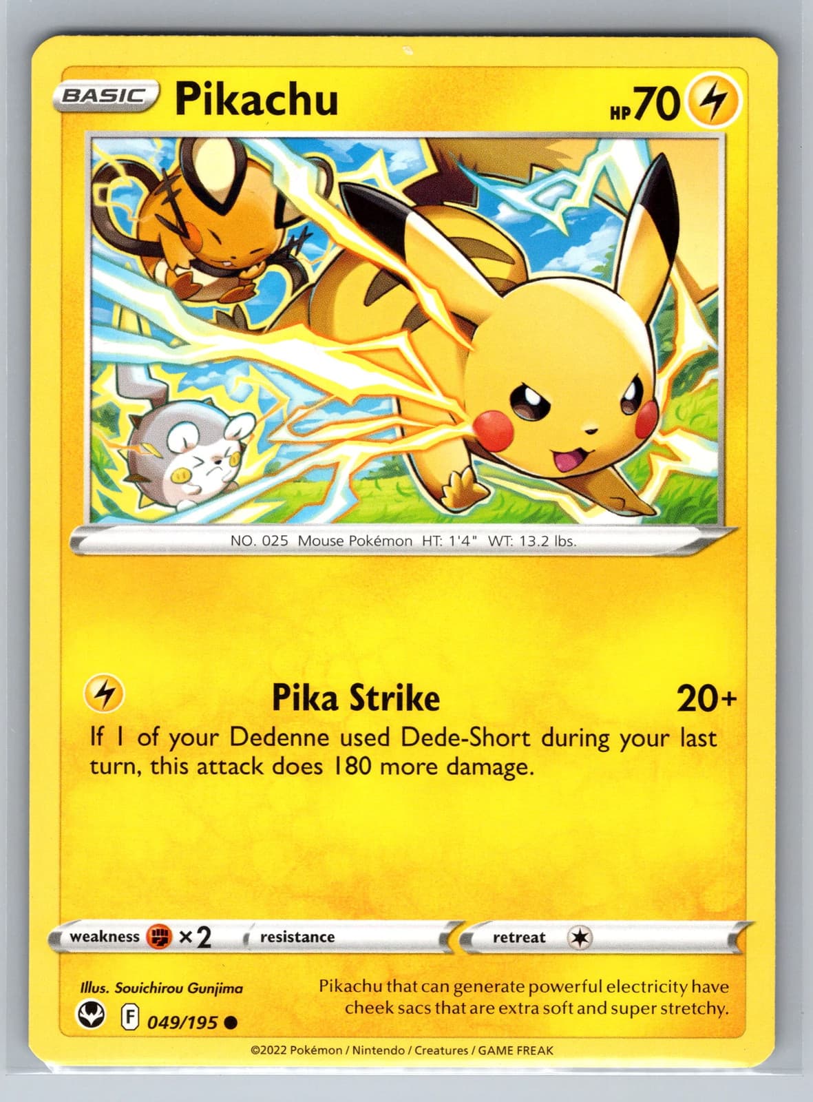 Pikachu #49/195 2022 Silver Tempest Pokemon TCG — photo 1 of 2