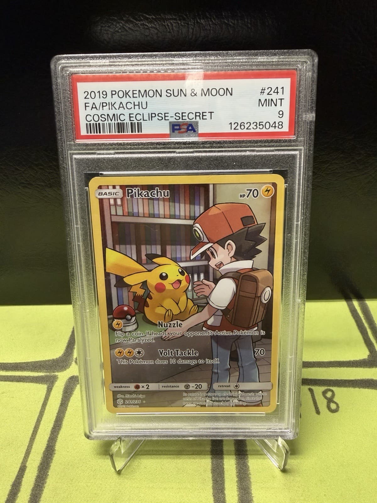PSA 9 Pikachu (Secret) 241/236 Pokemon Sm-Cosmic Eclipse ENGLISH