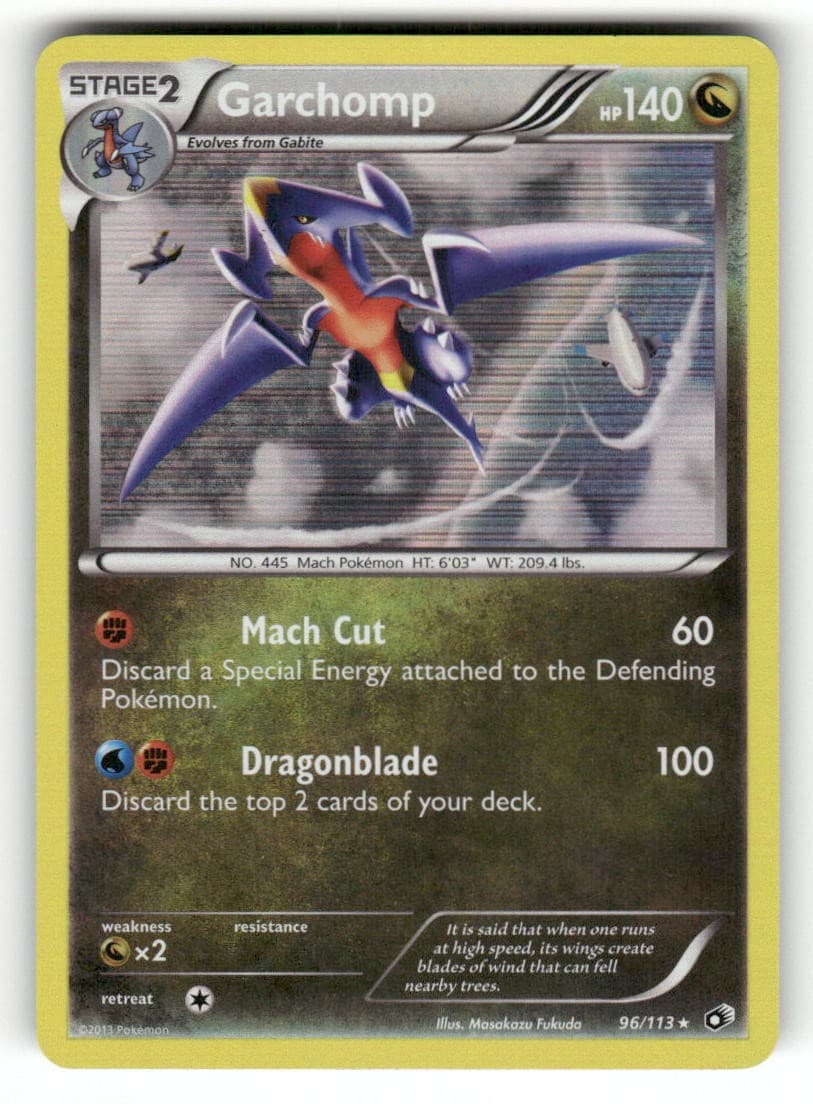 Garchomp 96/113 Holo Rare Legendary Treasures Pokemon Moderately Played
