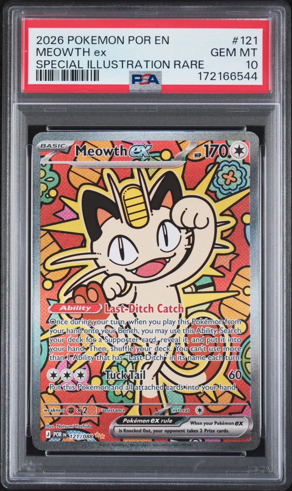 Meowth ex 121/088 Perfect Order Special Illustration Rare SIR PSA 10 Gem Mint