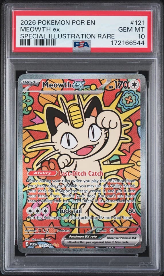 Meowth ex 121/088 Perfect Order Special Illustration Rare SIR PSA 10 Gem Mint