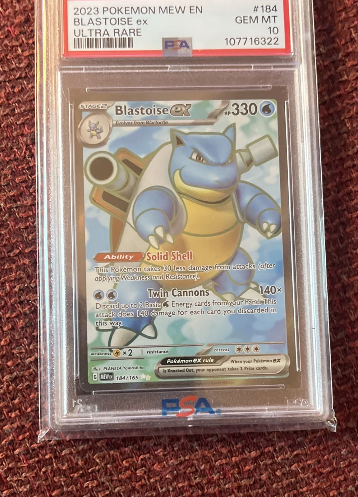 PSA 10 151 Blastoise Ex Ultra Rare Card #184 2023 Pokemon