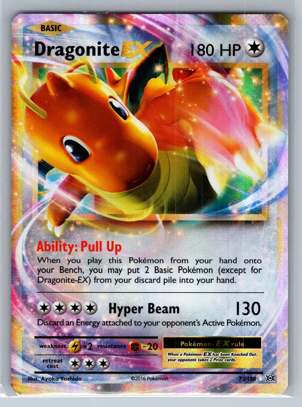 Dragonite EX 72/108 XY Evolutions Ultra Rare Holo 2016 Pokemon TCG NM