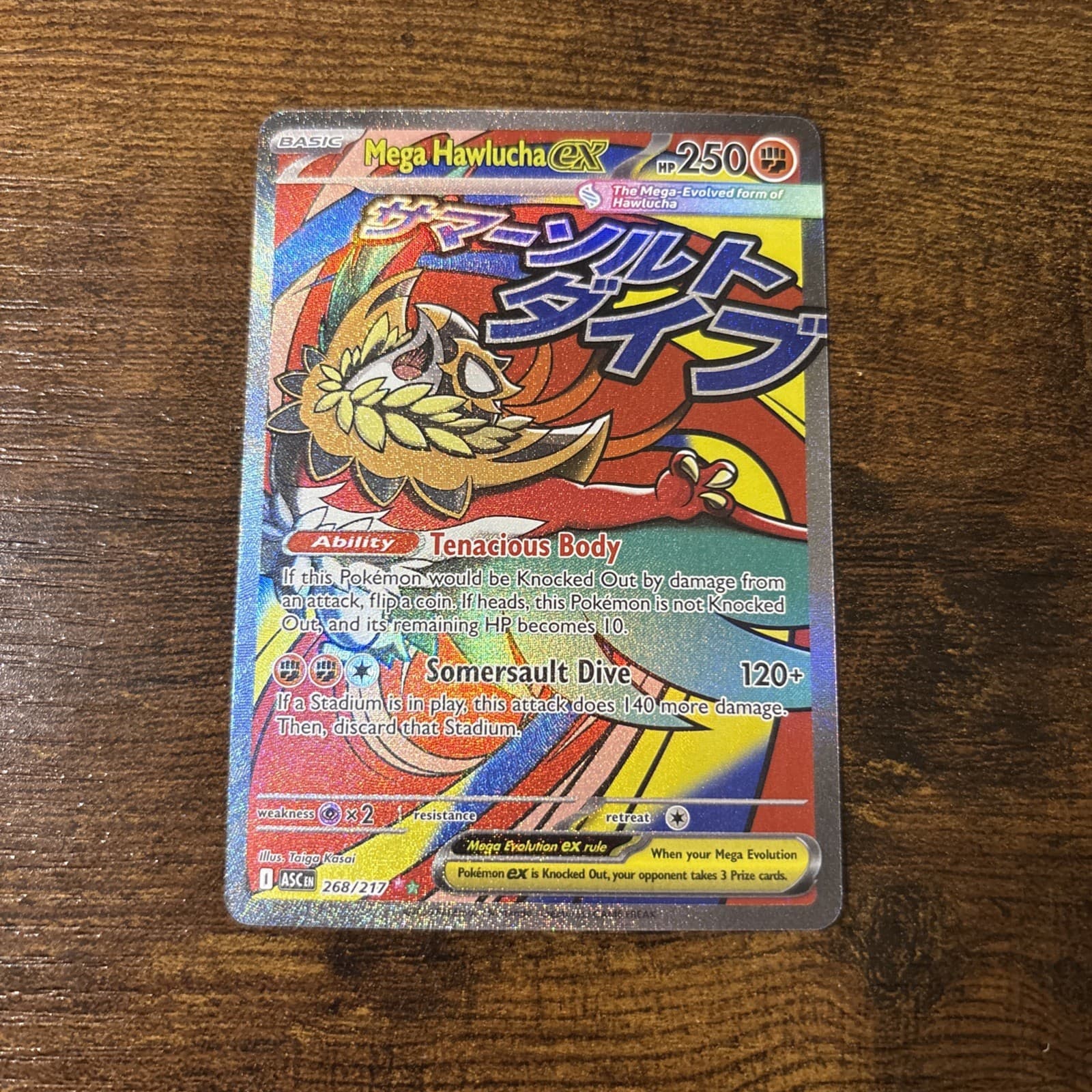 MEGA HAWLUCHA EX 268/217 ASCENDED HEROES MEGA ATTACK RARE NEAR MINT POKEMON TCG