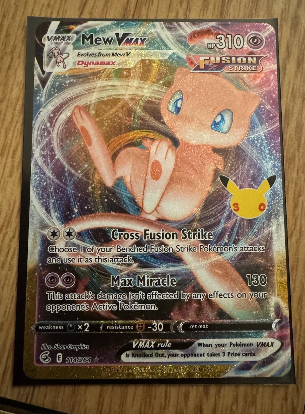 Mew Vmax 114/264 Near Mint Classic Collection 30th Celebration
