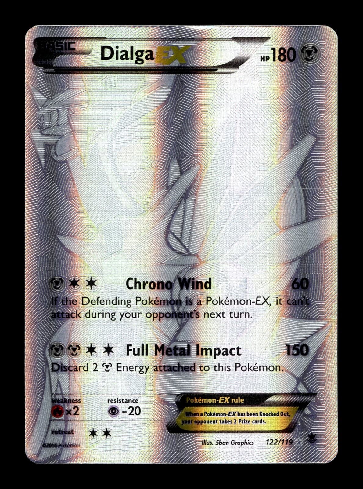 Dialga EX (122 Secret Rar XY - Phantom Forces #122 (2014) Holo HP Pokemon