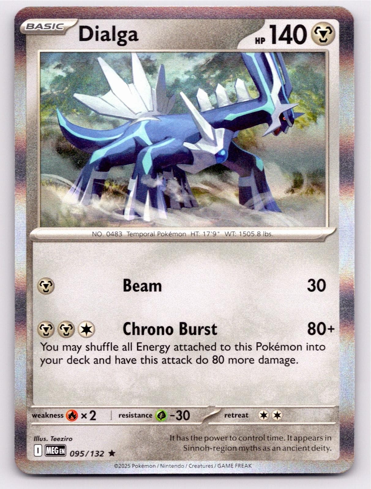 2025 POKEMON DIALGA MEGA EVOLUTION 095/132 HOLO RARE NM A3238 FREE S&H