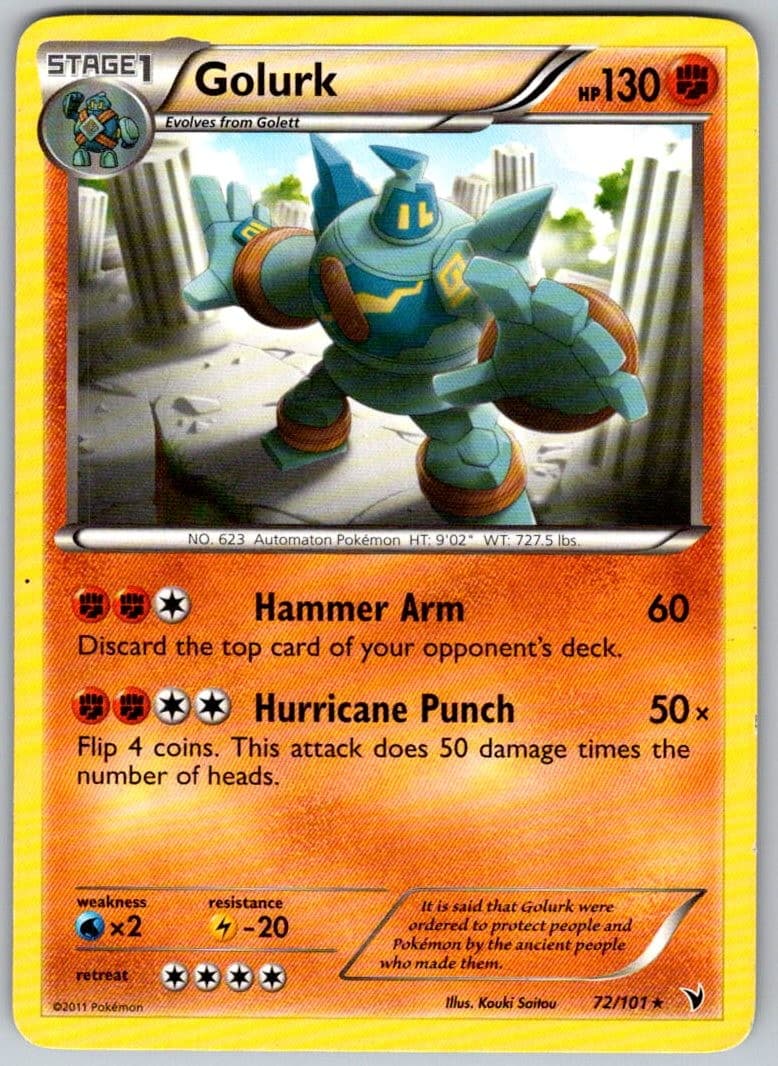 Golurk 72/101 Rare Noble Victories Pokemon Lightly Played