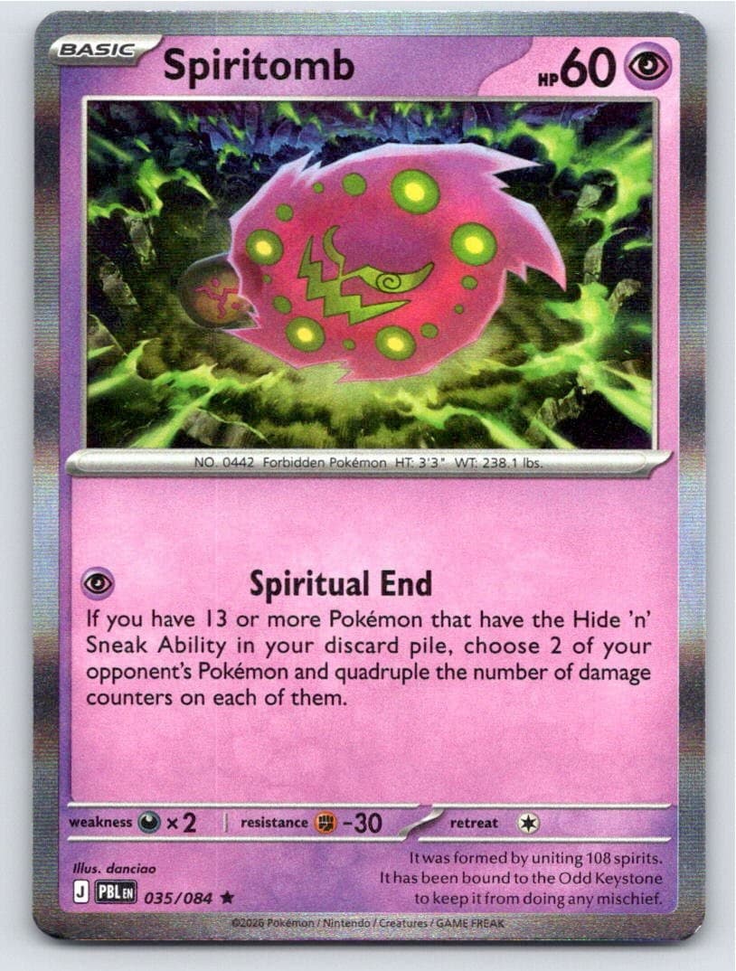 2026 POKEMON SPIRITOMB PITCH BLACK 035/084 HOLO RARE NM A18227 FREE S&H