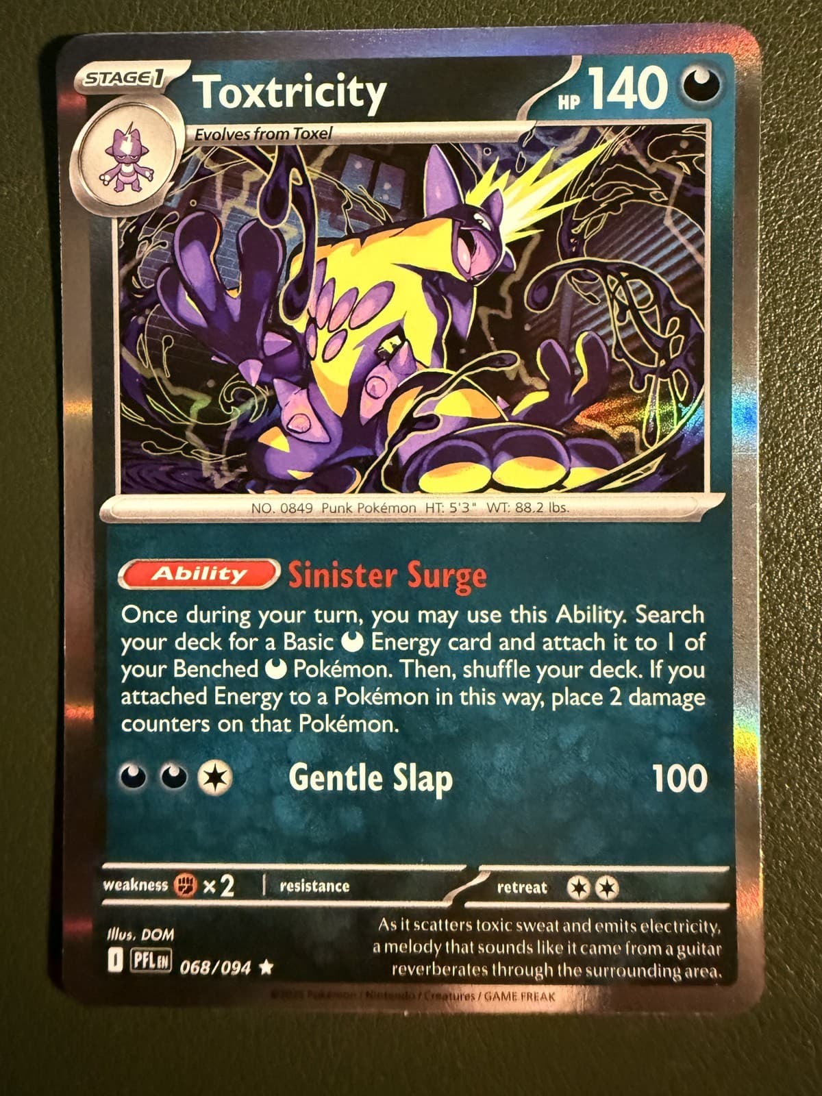 Pokemon TCG Toxtricity 68/94 Phantasmal Flames Holo NM