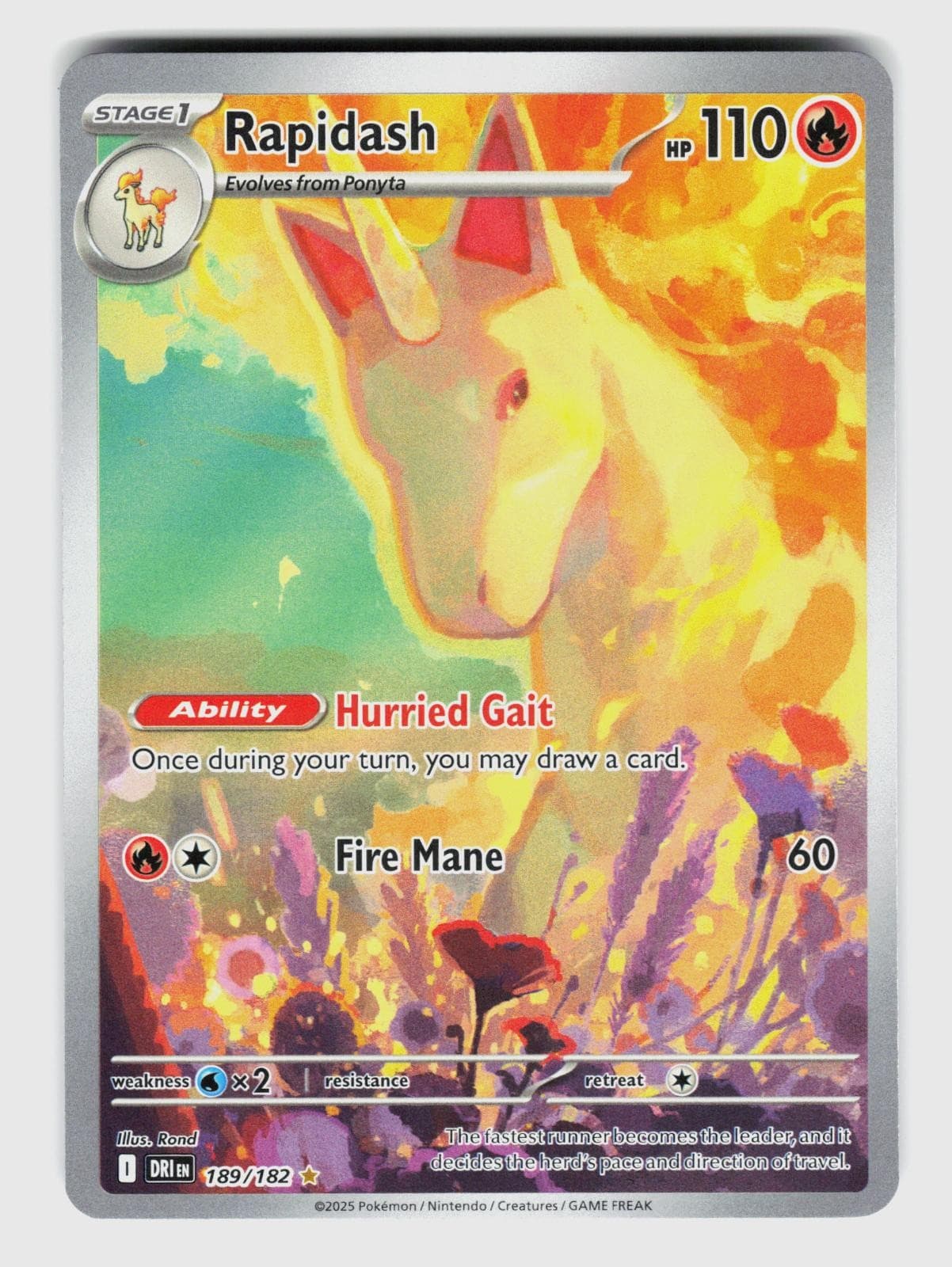 RAPIDASH 189/182 HOLO POKEMON DESTINED RIVALS NM / B75-20