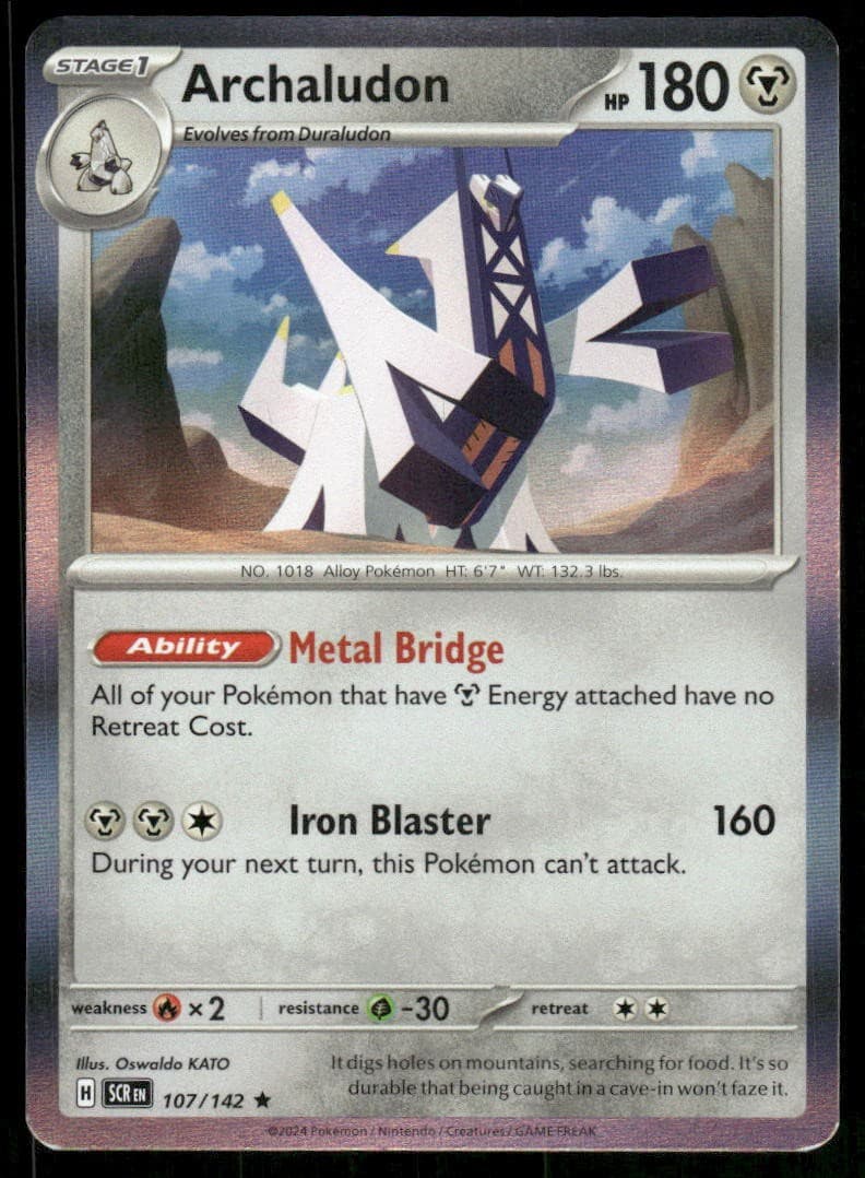 Archaludon Stellar Crown [107/142] Rare Holofoil NM Pokemon
