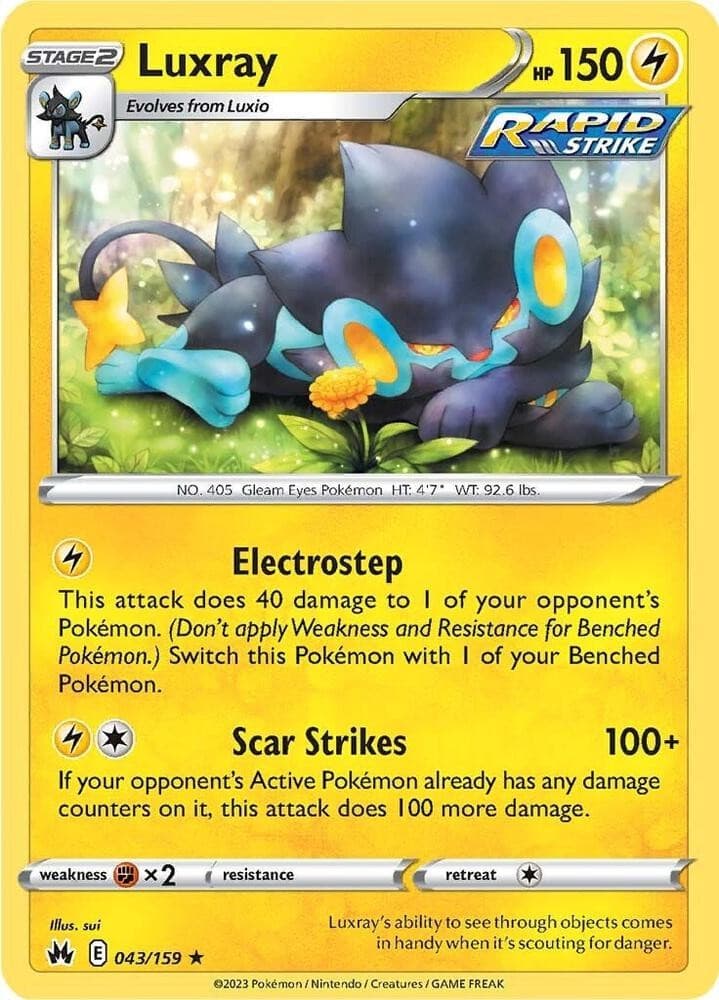 Luxray 43/159 Rare Crown Zenith Pokemon NM/LP