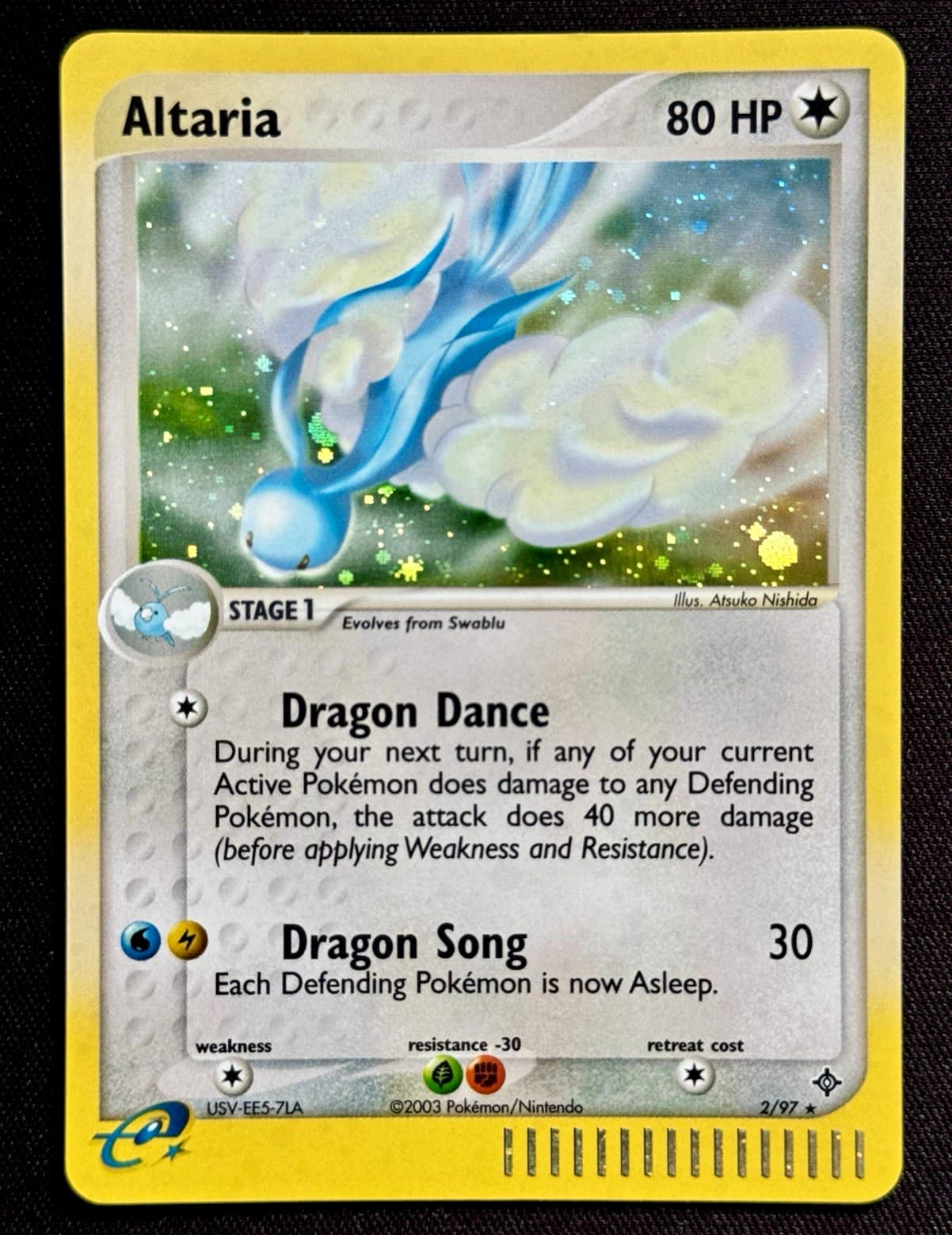 Pokemon TCG Altaria 2/97 EX Dragon Holo Rare 80 HP Stage 1 EN
