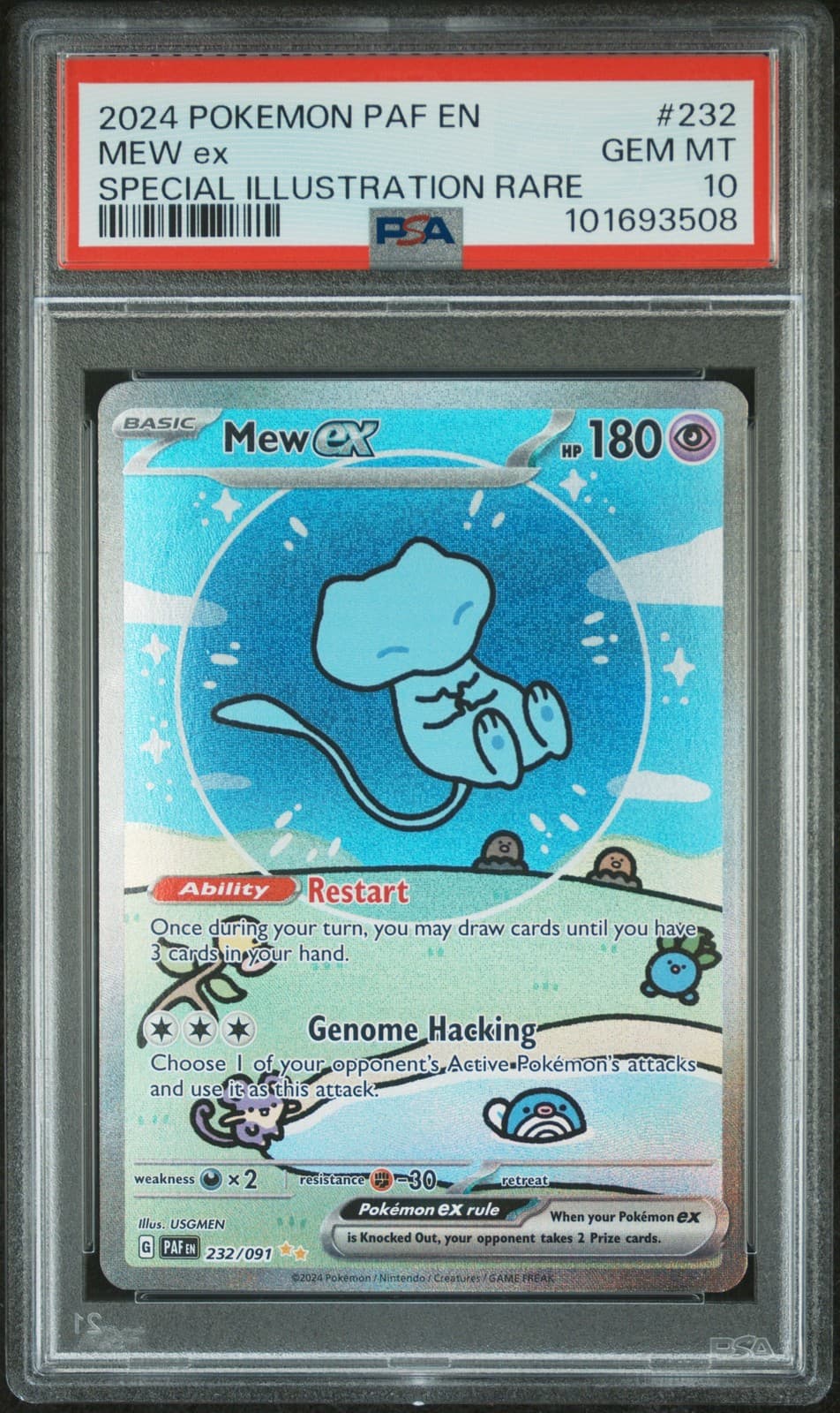 2024 POKEMON PAF EN-PALDEAN FATES SPECIAL ILLUSTRATION RARE #232 MEW EX PSA 10