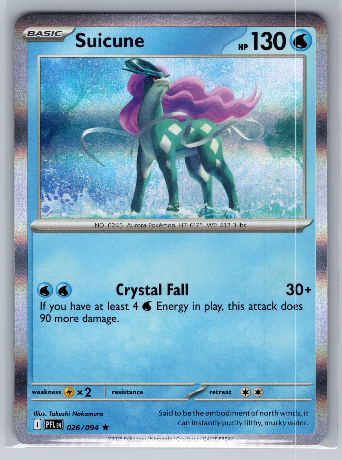 Suicune #26/94 2025 Mega Evolution – Phantasmal Flames Pokemon TCG
