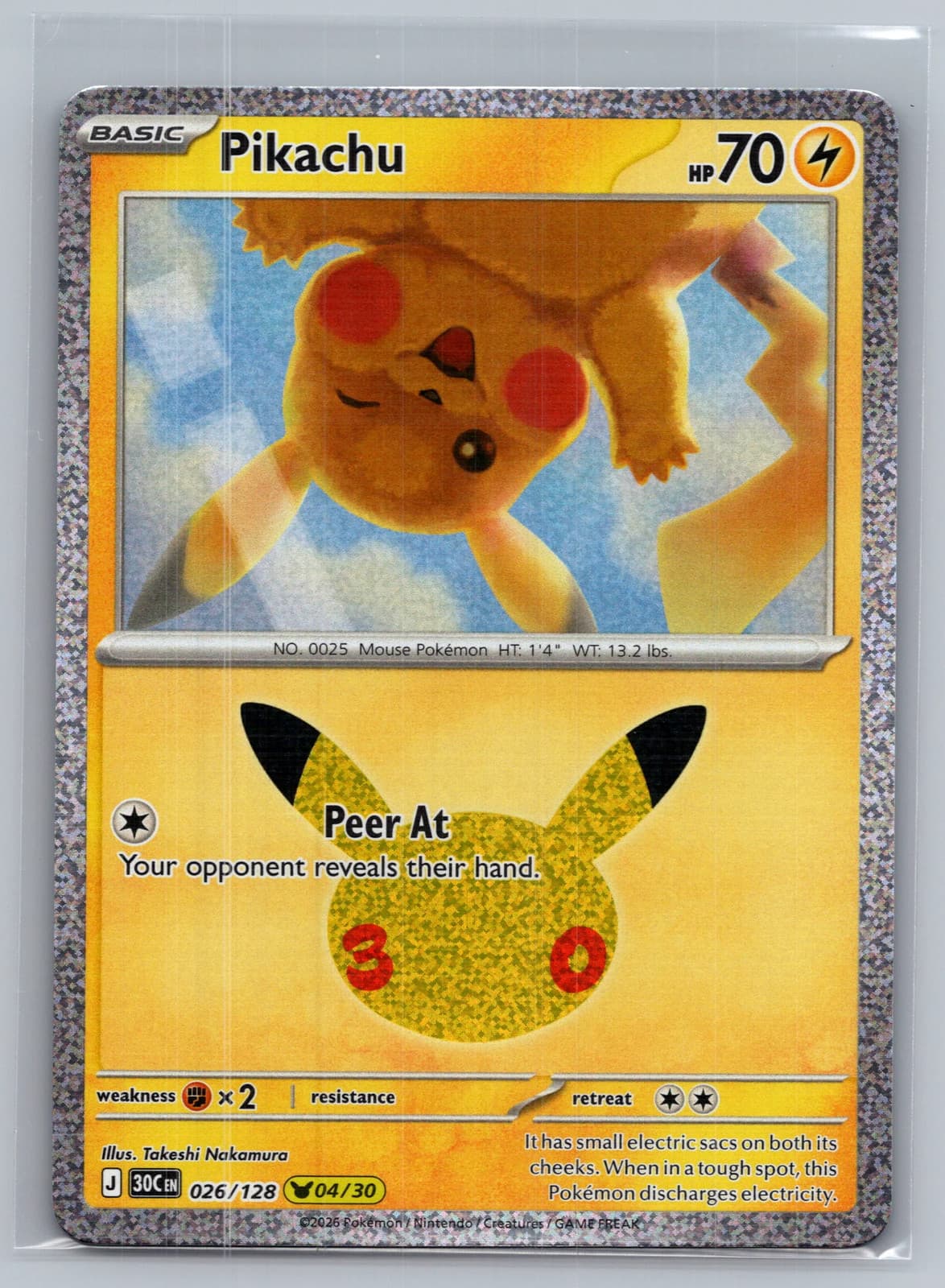 Pikachu #26/128 2026 30th Celebration Pokemon TCG
