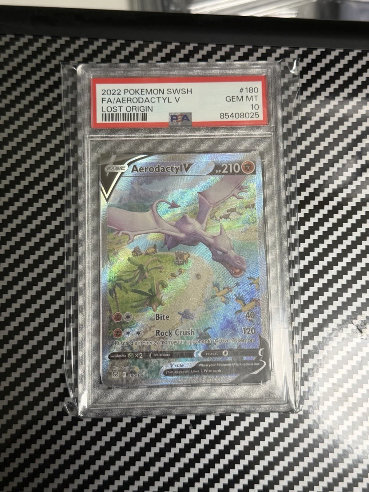 Aerodactyl V (Alternate Full Art) 180/196 Swsh11: Lost Origin Holo PSA 10
