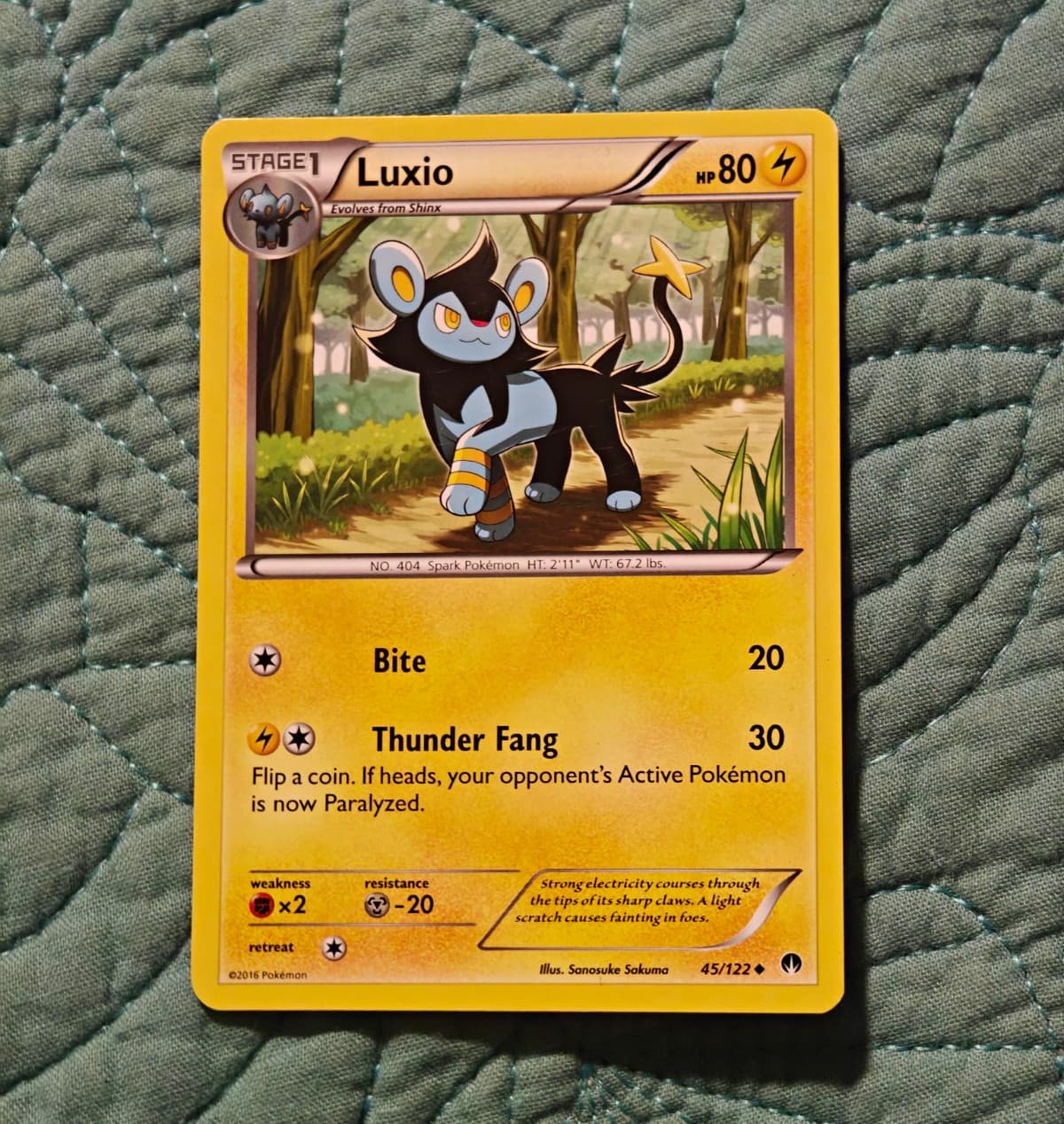 Pokemon TCG Luxio 45/122 Breakpoint regular LP+ Card