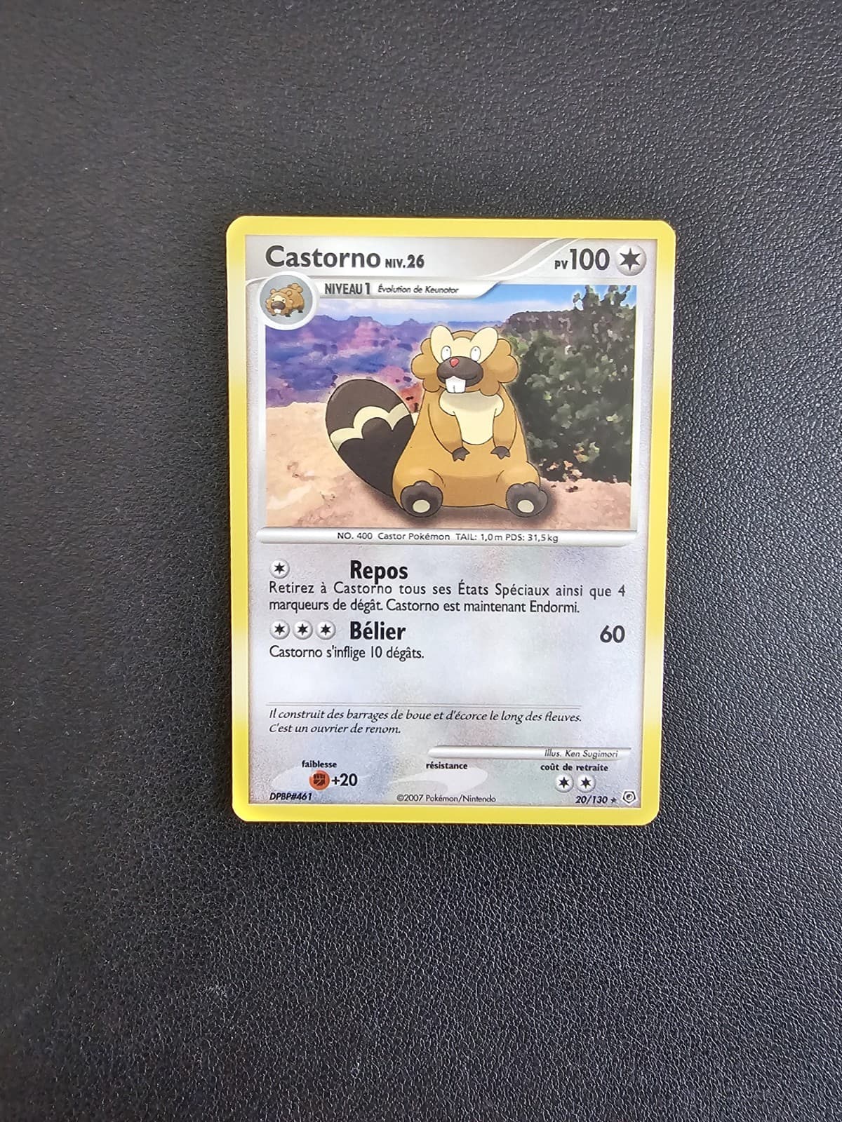 Carte Pokémon Castorno 20/130 Rare Diamant et Perle FR NM
