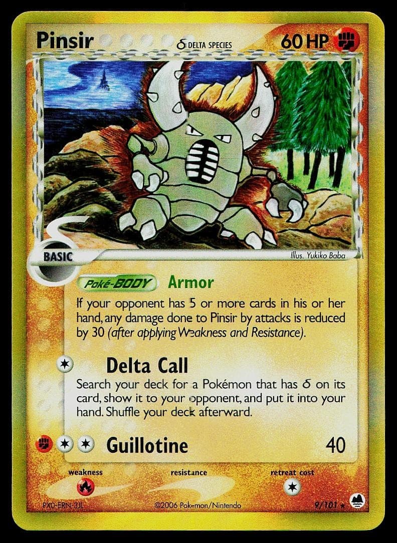 Pokemon Card Dragon Frontiers Pinsir 9/101 Holo Rare