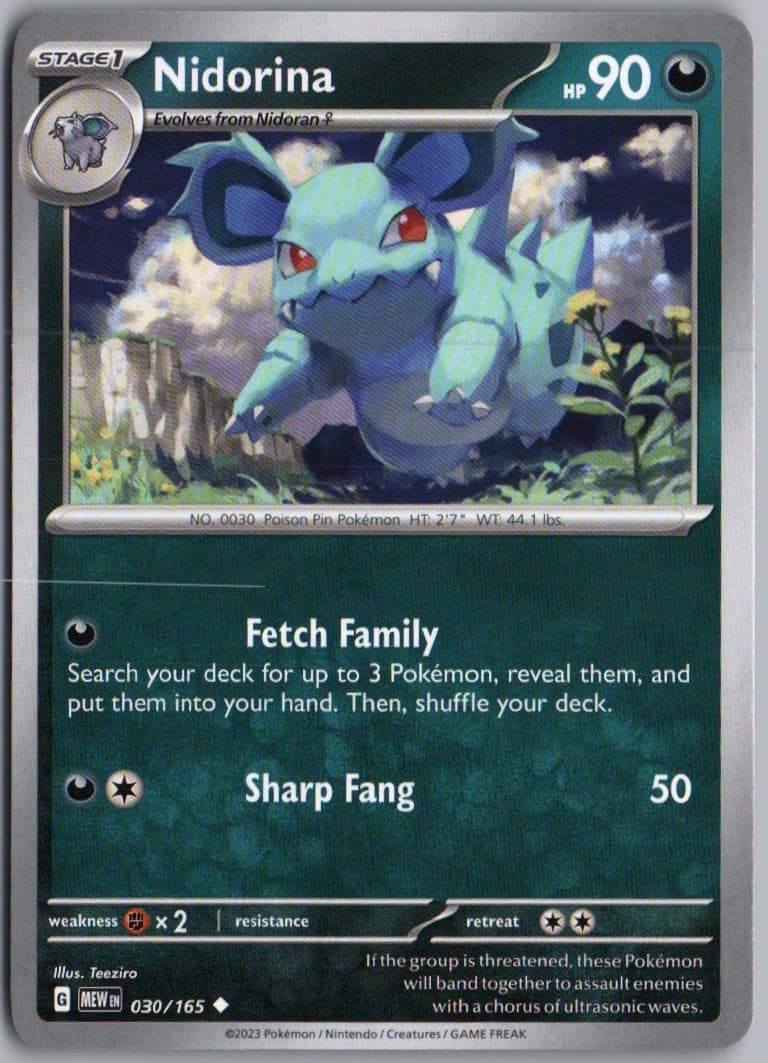NIDORINA 030/165 UNCOMMON 151 POKEMON