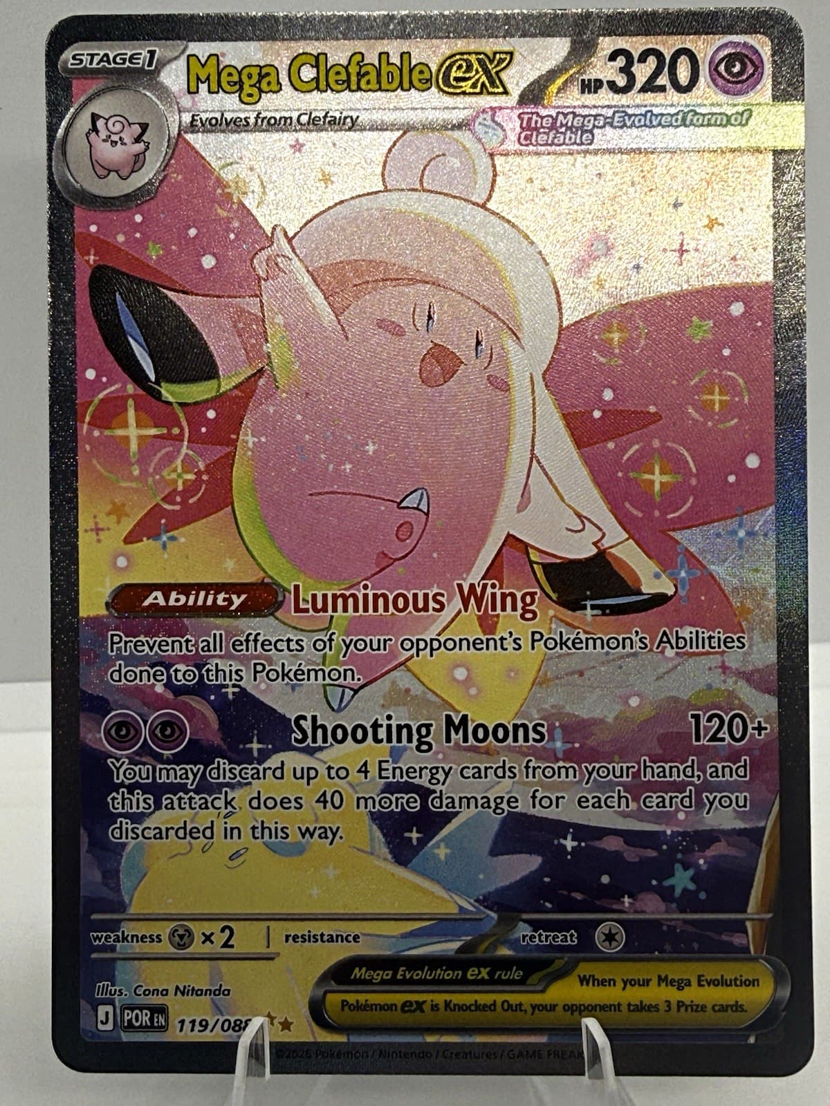 Mega Clefable EX Full Art Holo 119/088 Pokemon TCG 320 HP