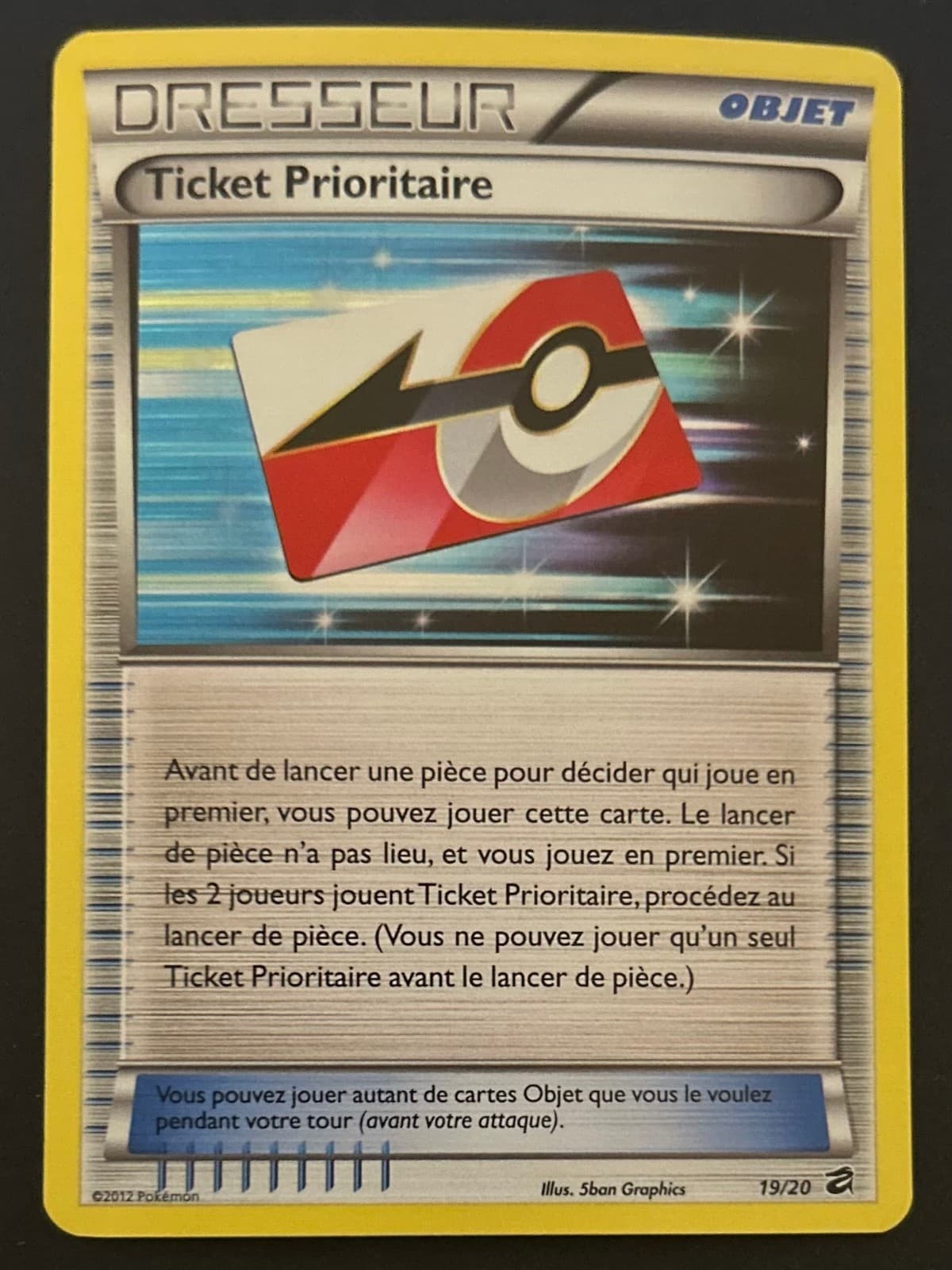 Carte Pokémon Ticket Prioritaire 19/20 HOLO - Excellent FR Coffre des Dragons
