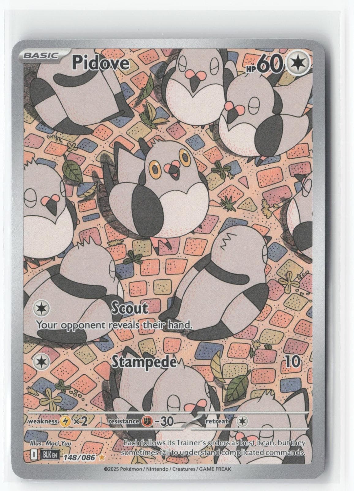 Pidove 148/086 Holo Illustration Rare Black Bolt Pokemon Near Mint