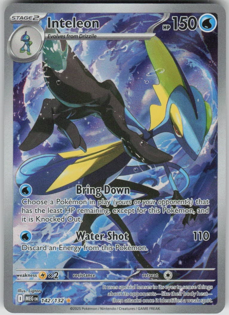 Pokemon Inteleon 142/132 Mega Evolution Holofoil Illustration Rare NM