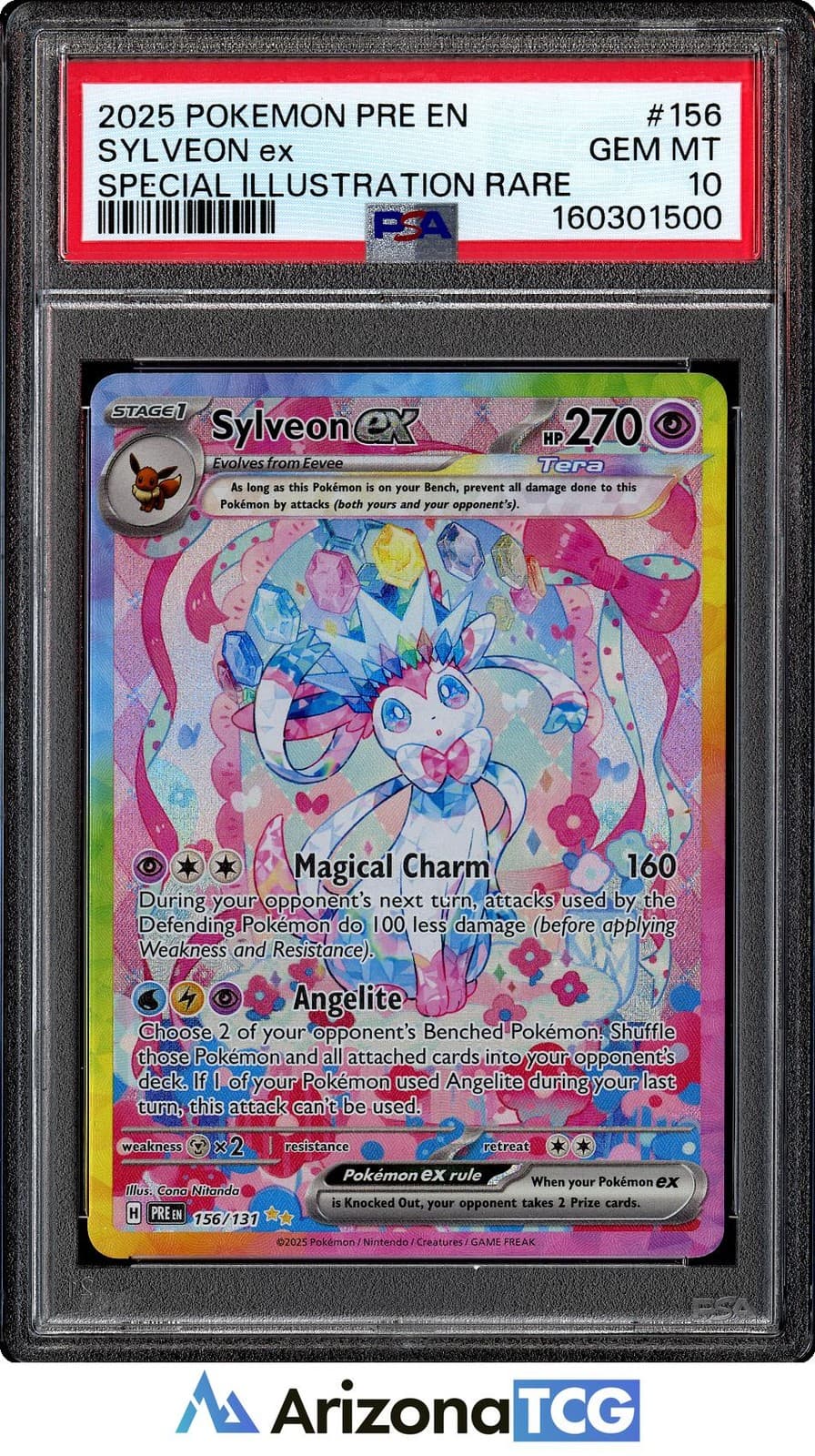 Pokemon 2025 Sylveon ex 156/131 SIR Prismatic Evolutions GEM MINT PSA 10