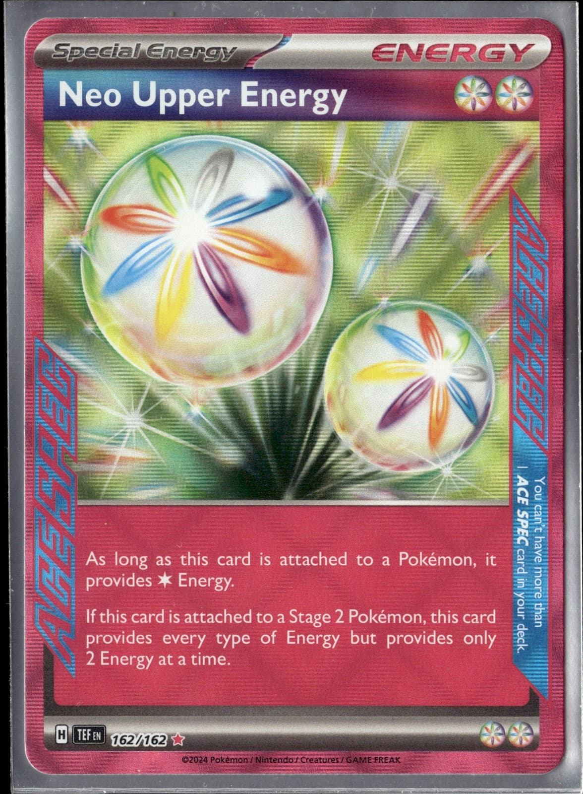 Neo Upper Energy 162 Temporal Forces ACE SPEC Rare Holo Near Mint Pokemon TCG