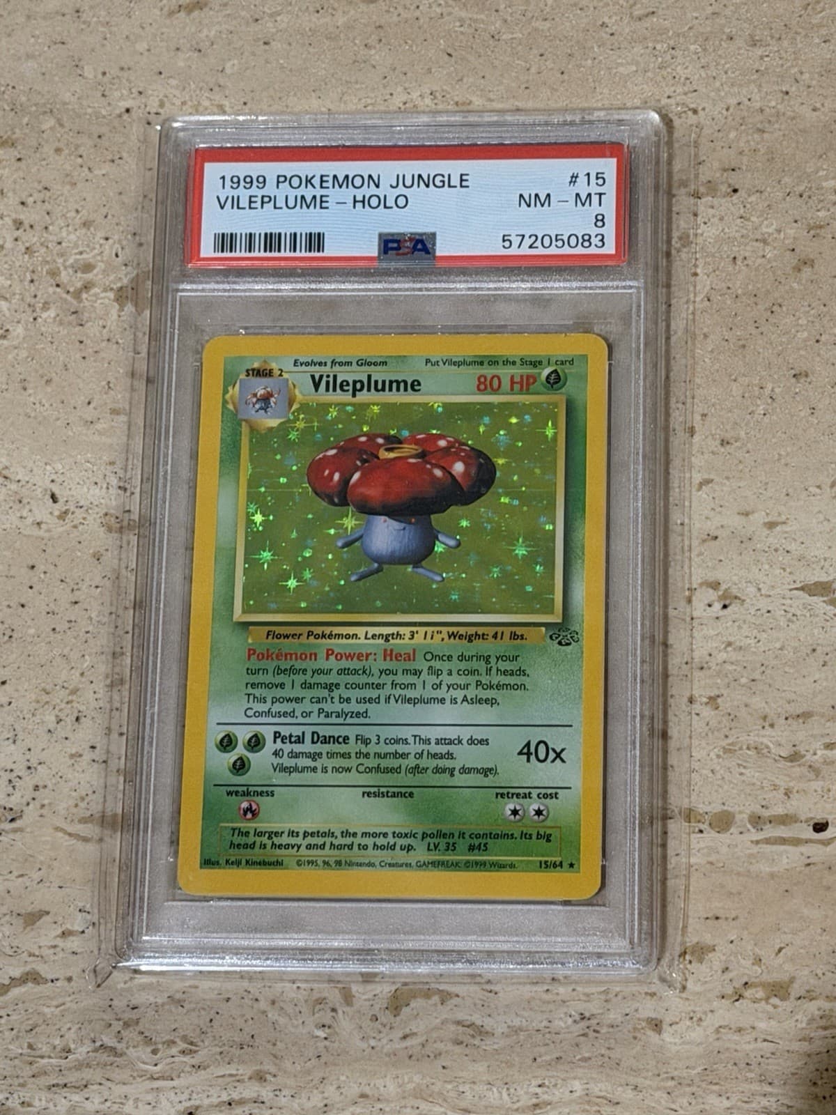 1999 Pokemon Jungle Vileplume Holo #15 PSA 8 NM-MT WOTC Vintage