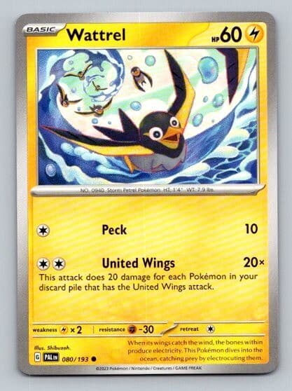 2023 Pokemon Card Paldea Evolved Wattrel 80/193
