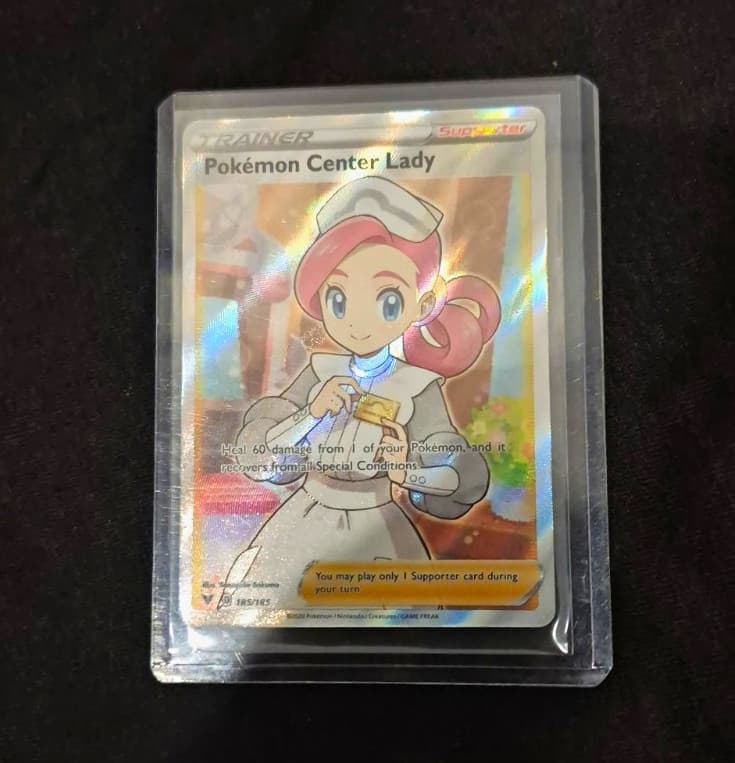 Pokemon Center Lady 185/185 Full Art Ultra Rare Vivid Voltage Pokemon Card NM