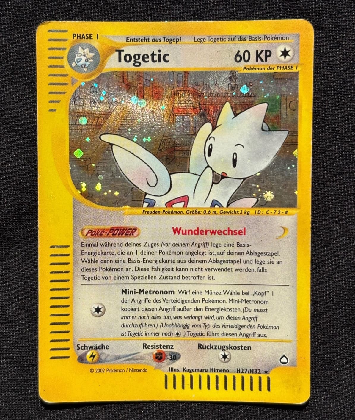 Togetic AQ H27/H32 Aquapolis Holo DEU Pokemon Vintage
