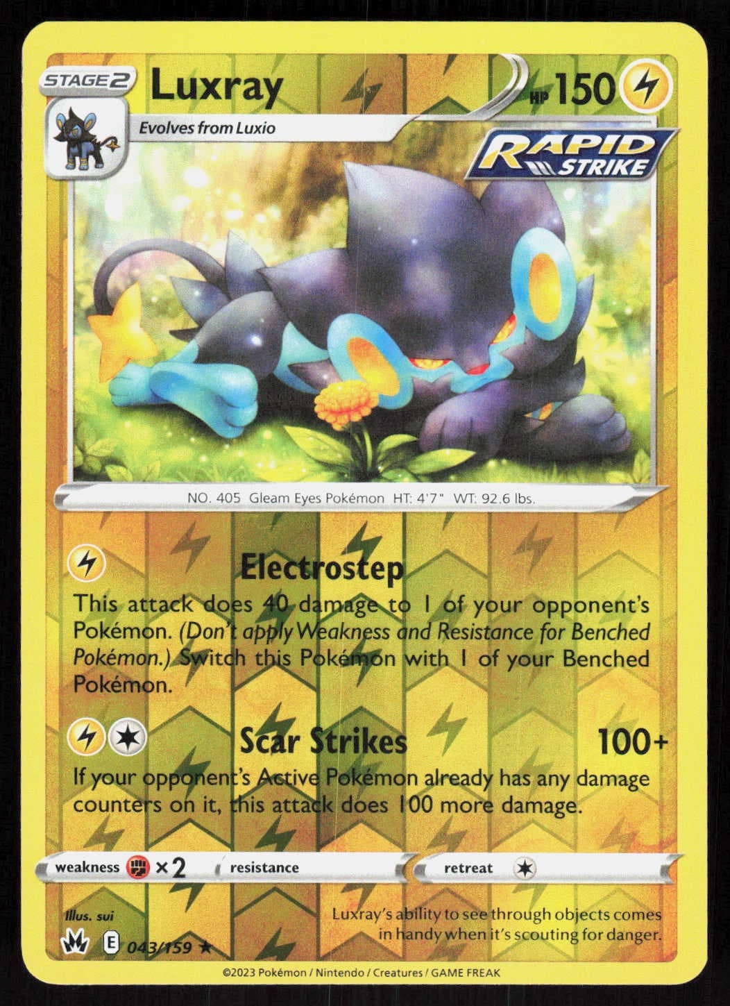 Luxray (43) 043/159 Rare SWSH: Crown Zenith Pokemon EN Near Mint