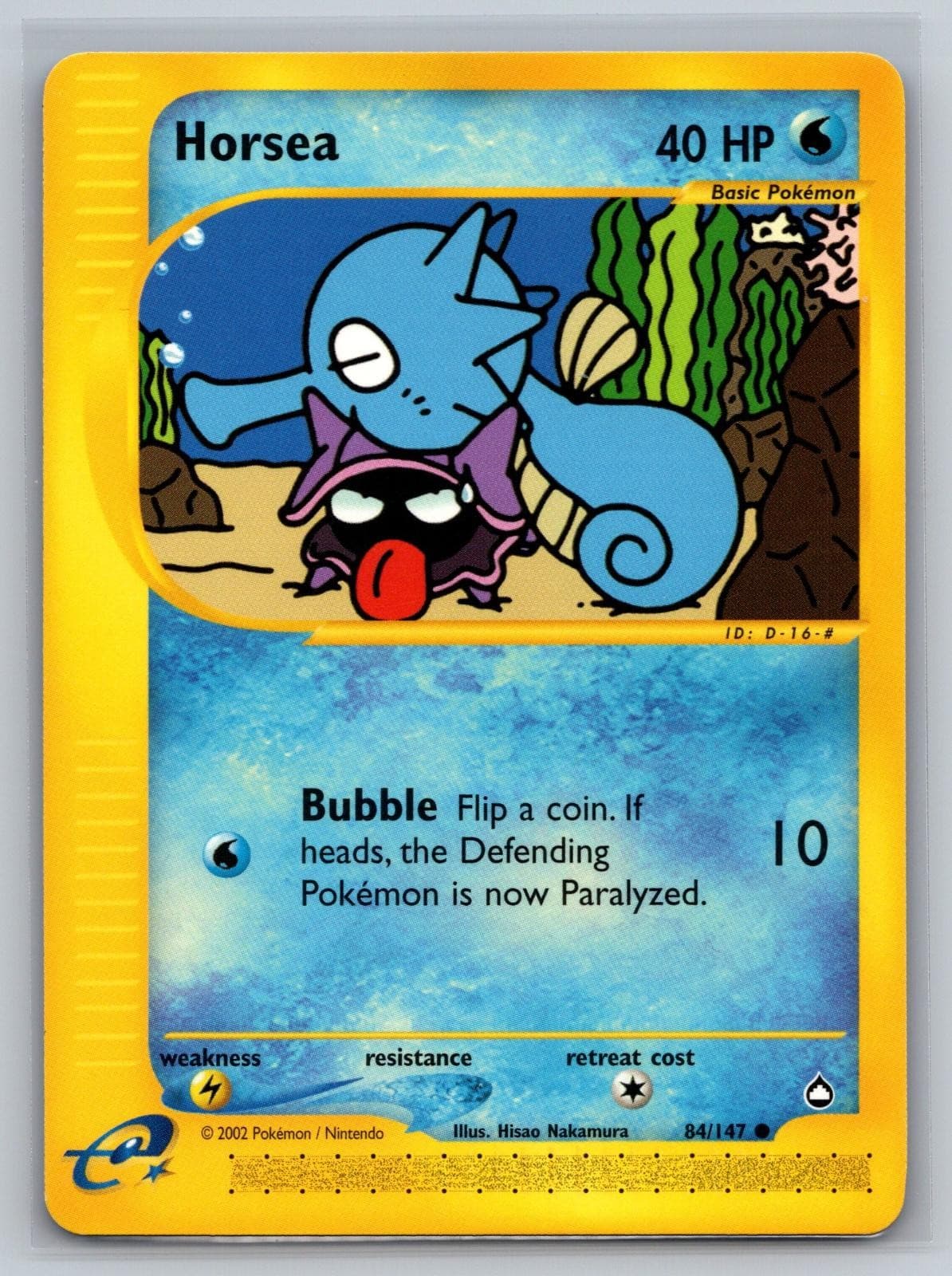 Horsea 84/147 Common Aquapolis Pokemon Near Mint