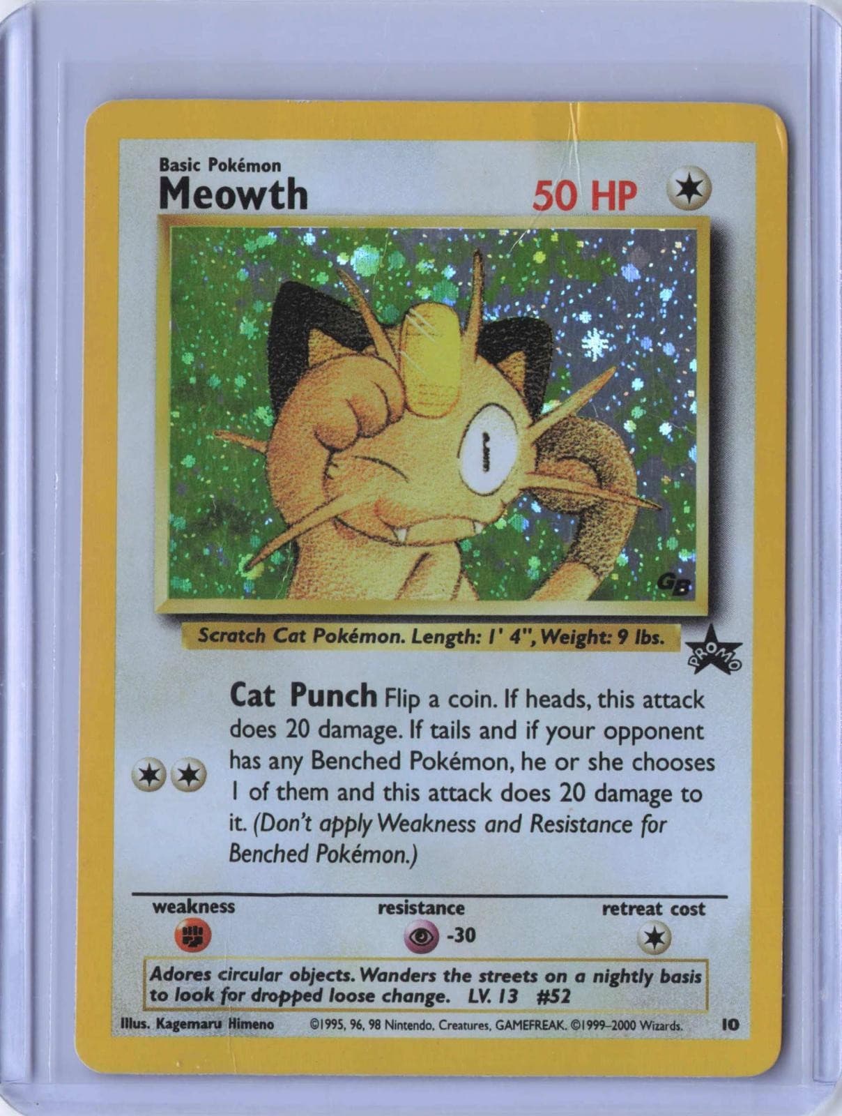 Meowth Holo Wizards Black Star Promos PR 10 Heavily Played