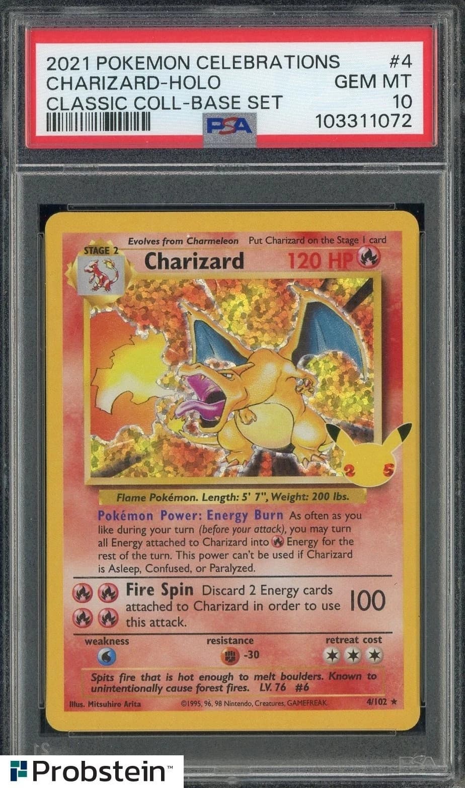 2021 POKEMON CELEBRATIONS CLASSIC COLLECTION #4 CHARIZARD-HOLO PSA 10