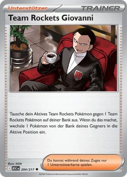 Team Rockets Giovanni 204/217 Erhabene Helden Pokemon Karte Deutsch
