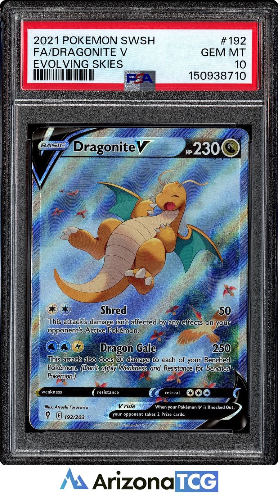 Pokemon 2021 Dragonite V 192/203 Alt Art Evolving Skies GEM MINT PSA 10
