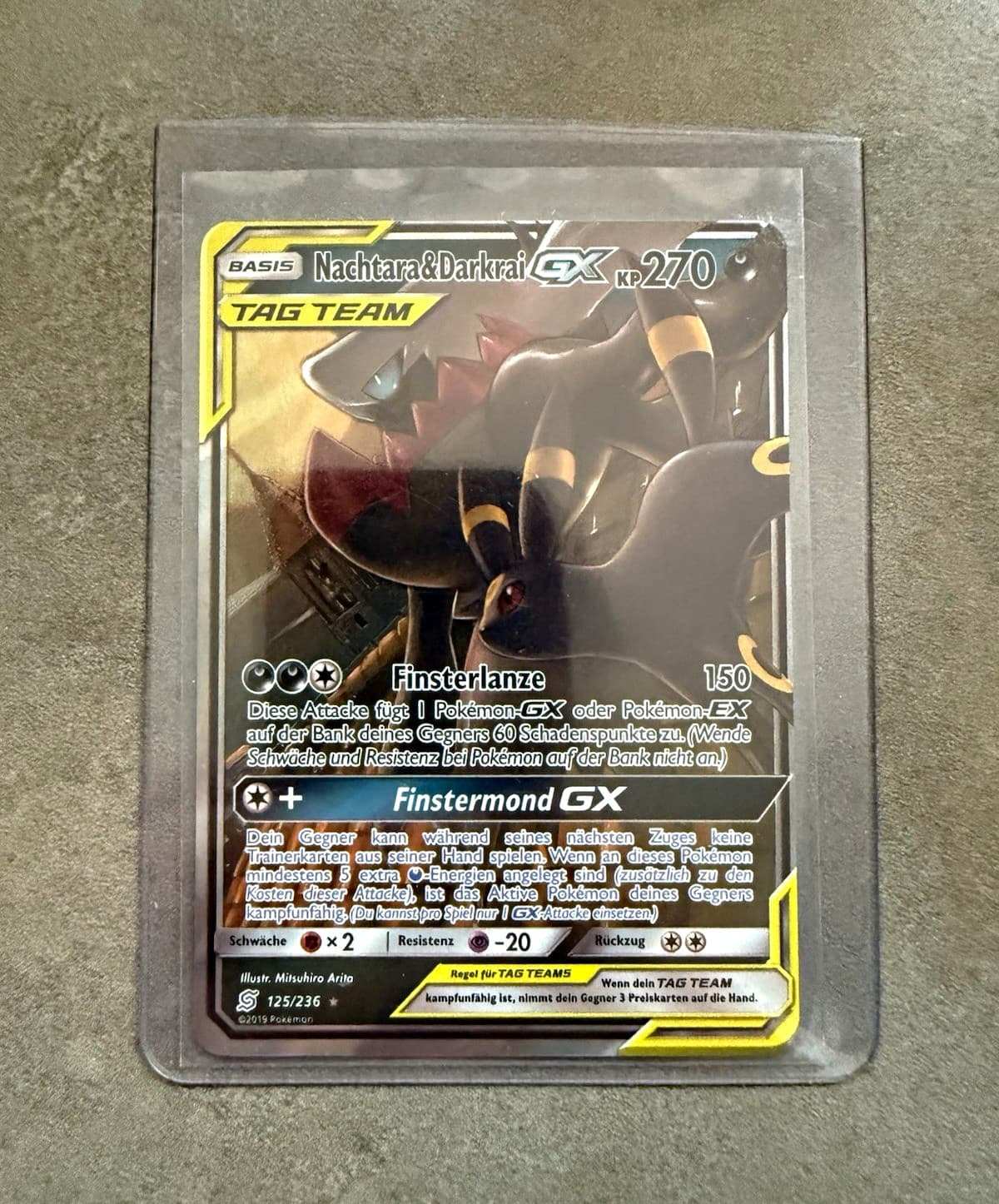 Pokémon TCG Nachtara & Darkrai GX TAG TEAM Holo Deutsch 125/236 KP 270 2019