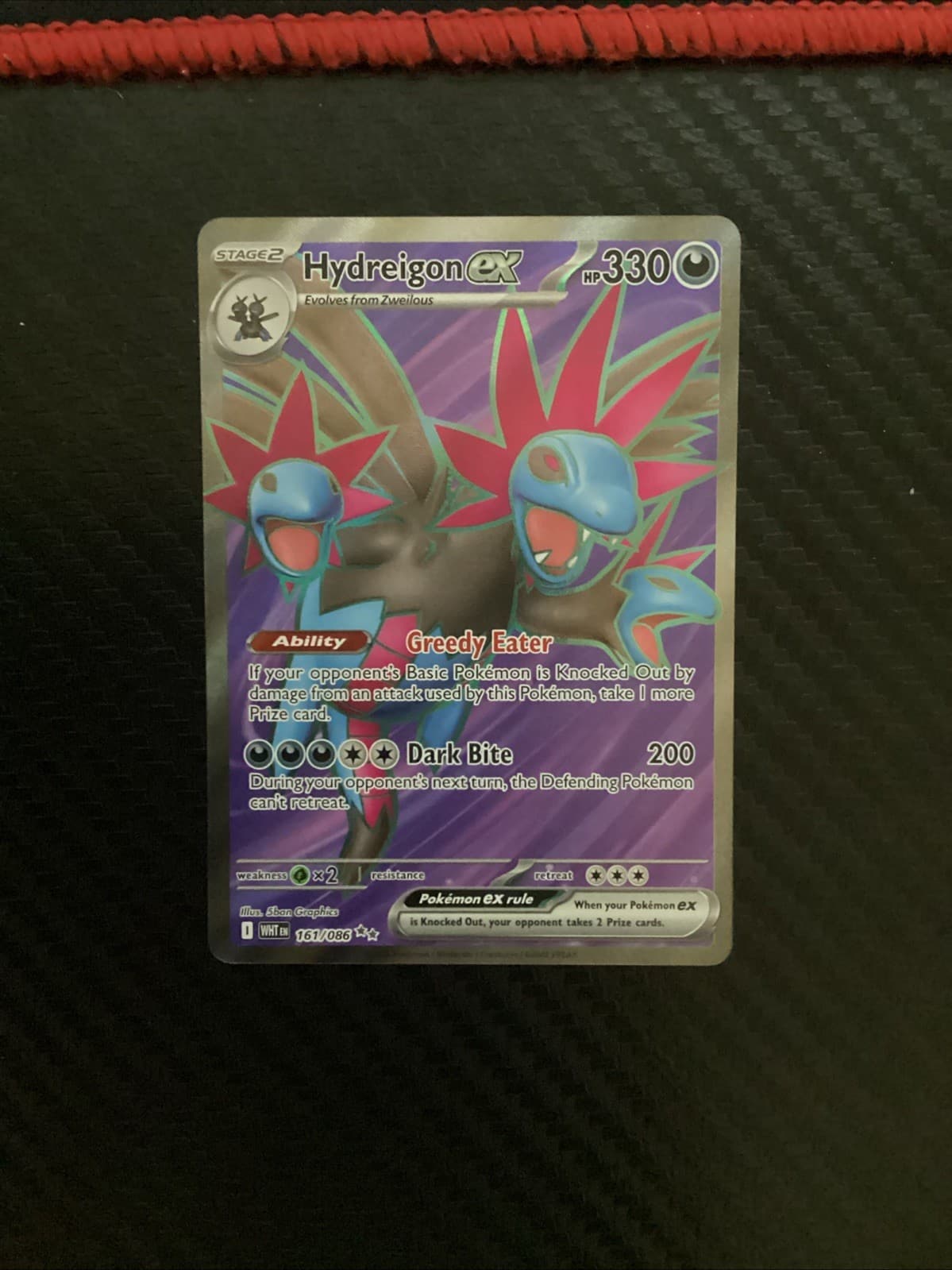HYDREIGON EX 161/086 HOLO ULTRA RARE WHITE FLARE POKEMON NEAR MINT