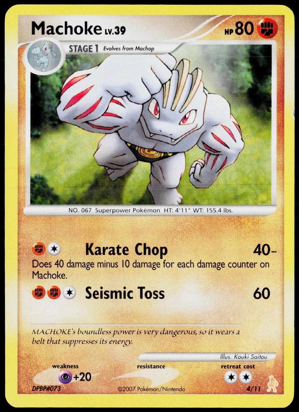 Machoke 4/11 Common DP Trainer Kit: Manaphy & Lucario Pokemon Lightly Played