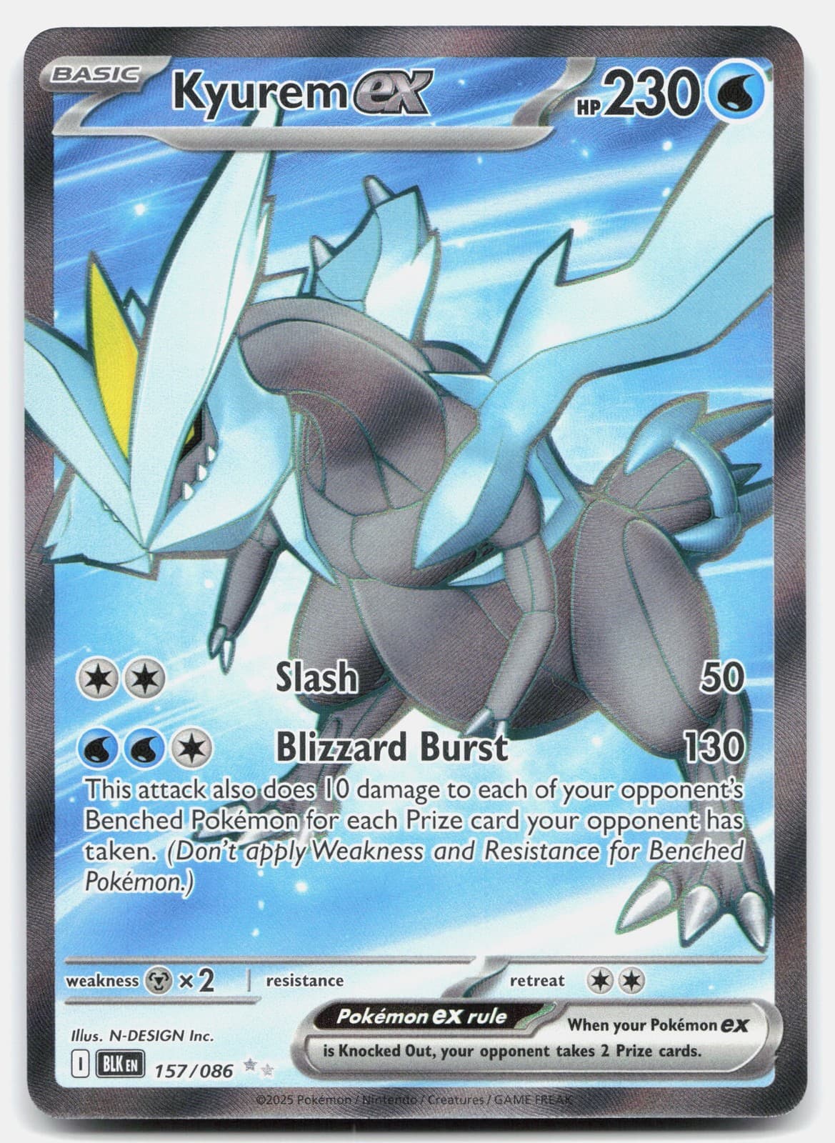 Kyurem ex 157/086 SV: Black Bolt Holofoil NM Pokemon TCG